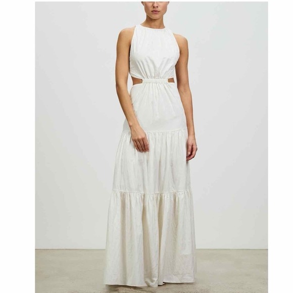 Significant Other Poppy Cut Out Maxi Dress Size US 6 Ivory - Picture 3 of 8